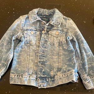 Stone washed baby gap dinosaur denim jacket